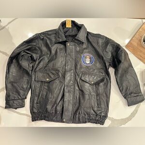 Black Military Leather Jacket